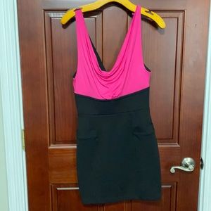 Bebe black and pink dress